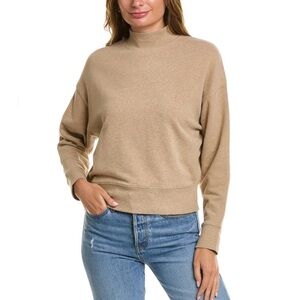 Vince Fine Gauge Seamless Mock Neck Wool Sweater In Pecan